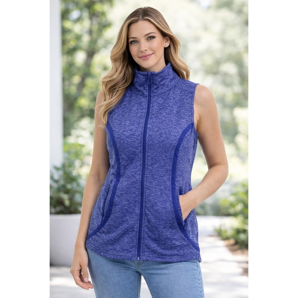 Under Armour Running Blueish-Purple Heathered Full Zip Sonic Vest Women's XS